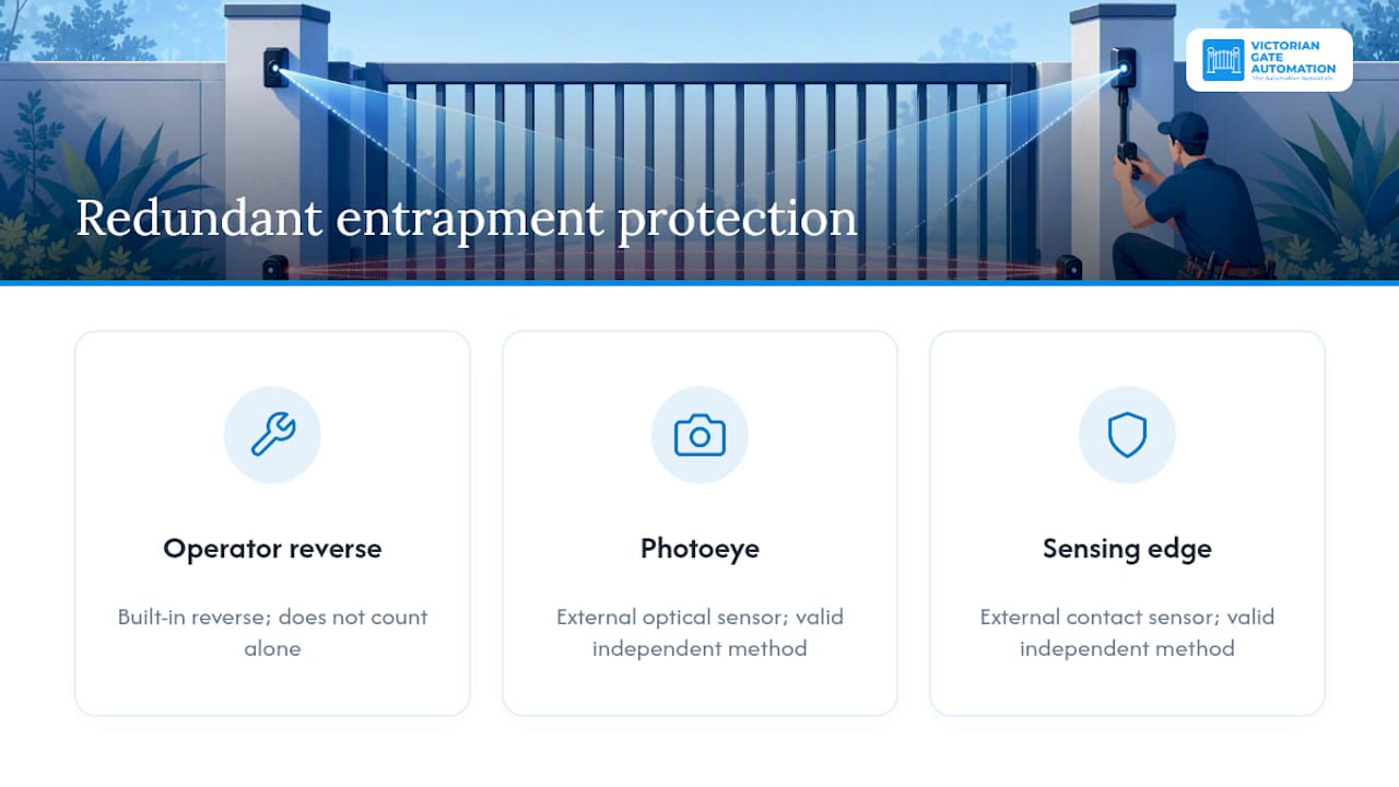 Independent gate entrapment protection methods