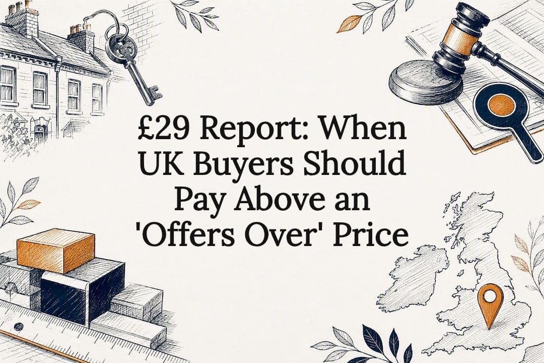 Decorative property pricing title card illustration