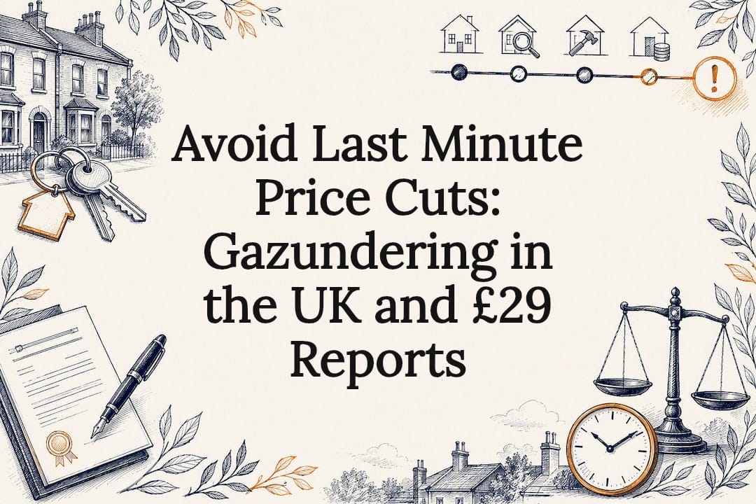 Decorative gazundering article title card