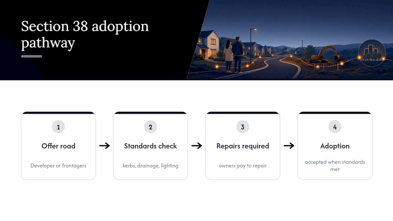 Section 38 road adoption pathway