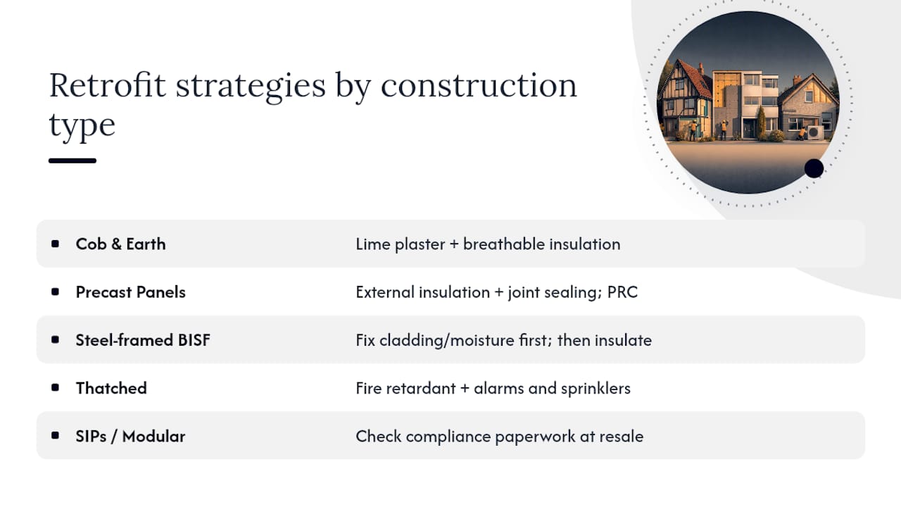 Retrofit strategies that have worked on non-standard homes — overview diagram