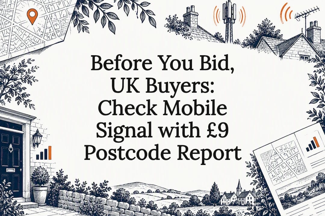 Decorative mobile signal postcode title card