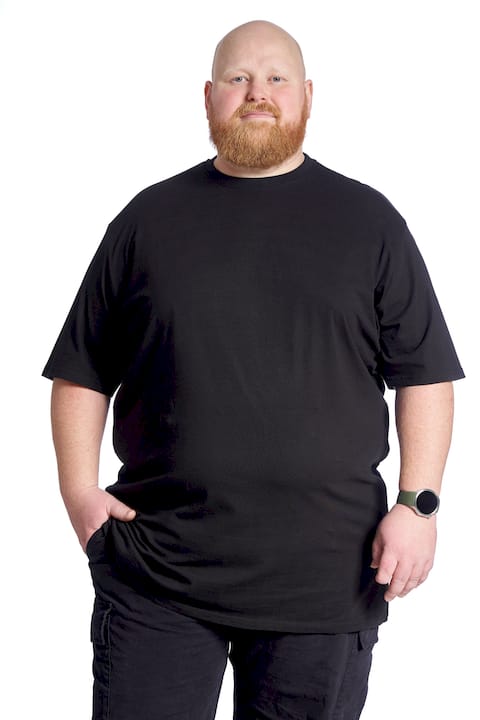 Plus size T-shirt til mænd i bomuld – Str. XL til 8XL - Black