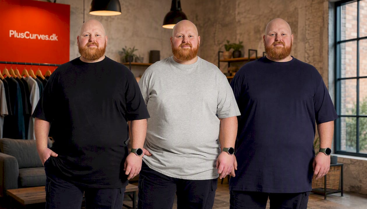 Plus size T-shirt til mænd i bomuld – Str. XL til 8XL - Black