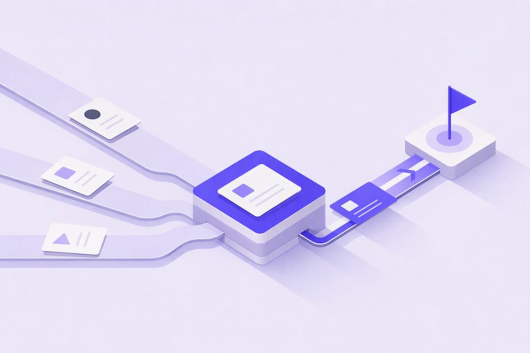 Isometric buyer intent scoring and routing illustration