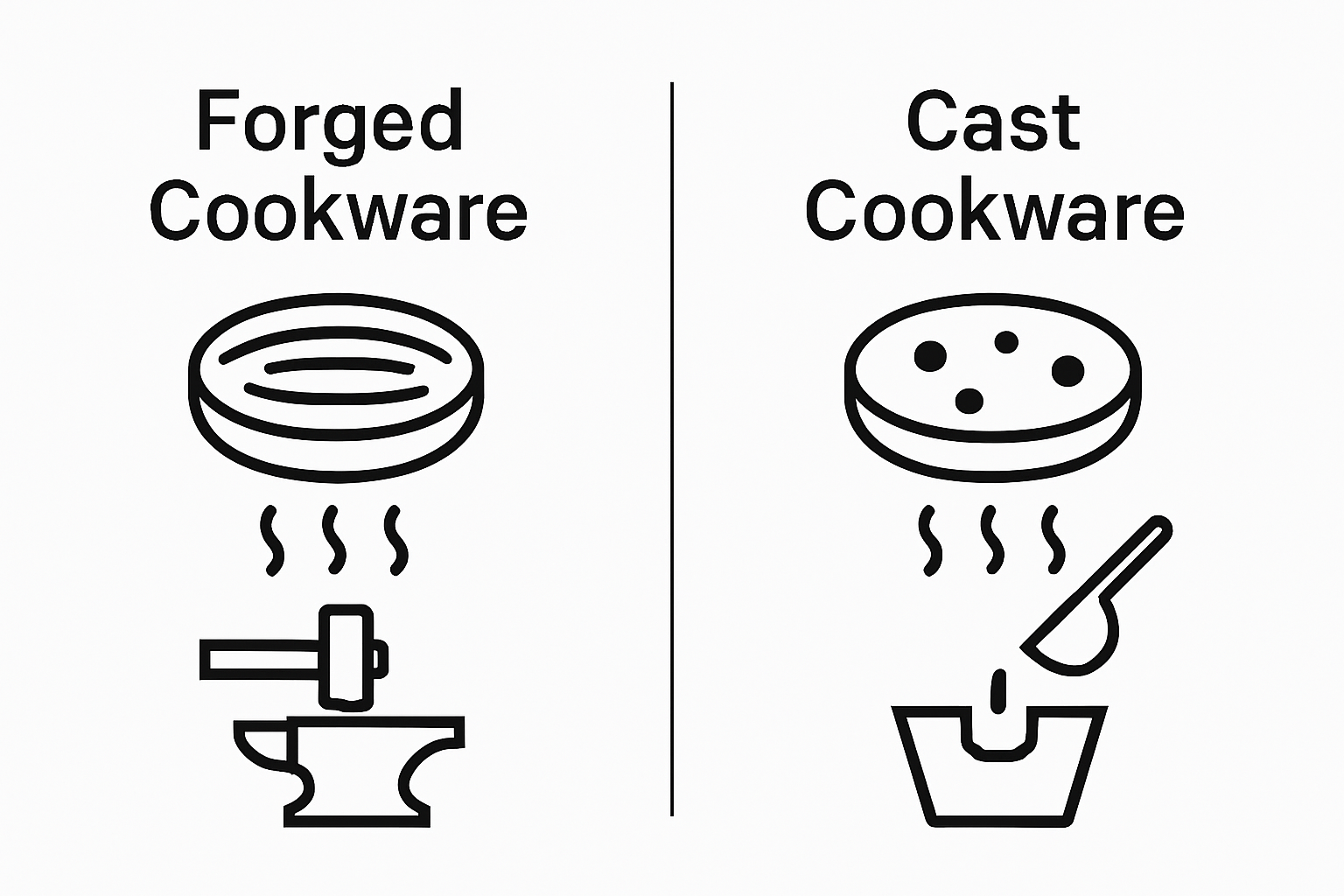 Forged vs cast cookware strength and heat comparison