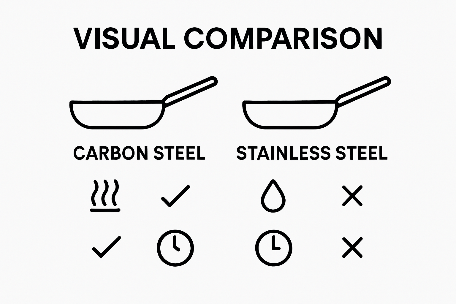 carbon steel vs stainless steel comparison visual
