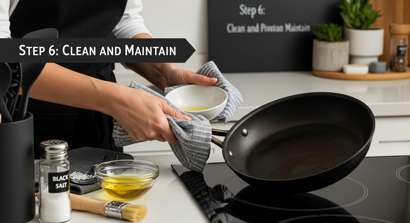 cleaning seasoned carbon steel