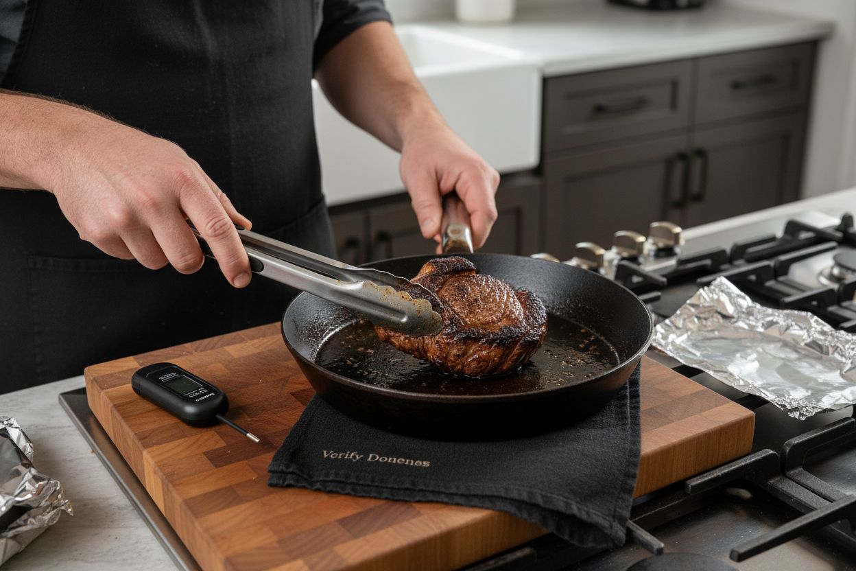 steak resting carbon steel