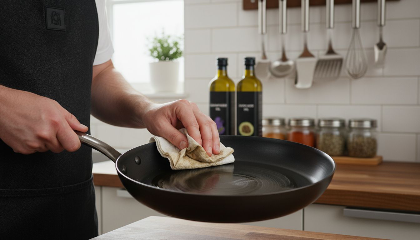 seasoning carbon steel pan