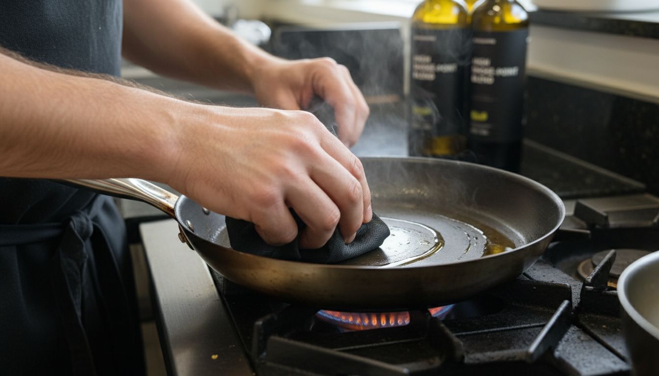 seasoning carbon steel pan