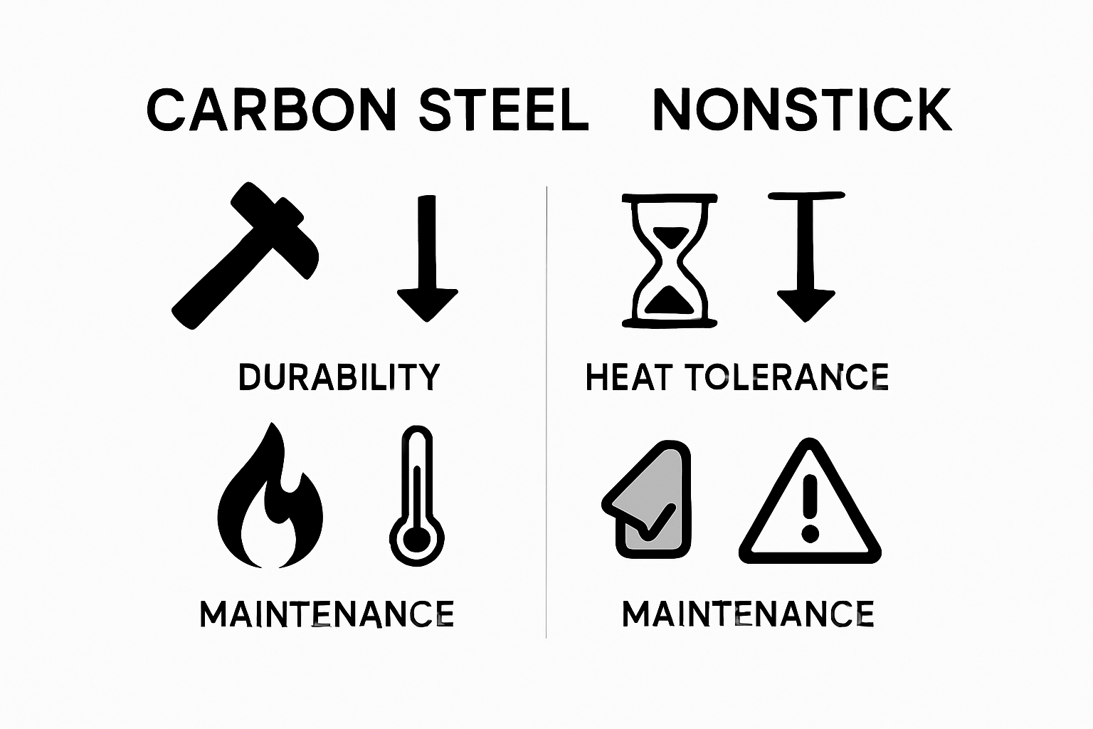 Infographic comparing pan features