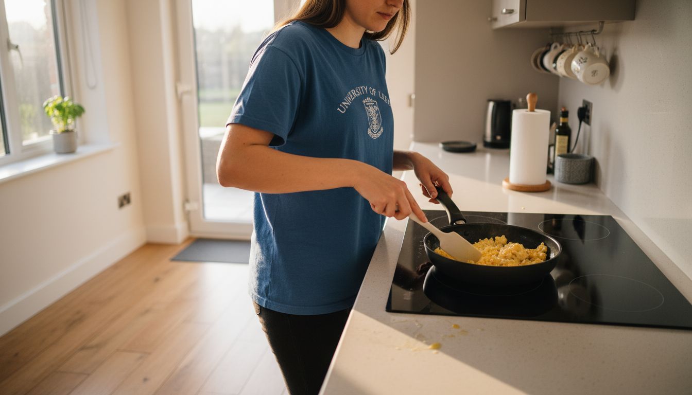 Teflon pan used for eggs in home kitchen