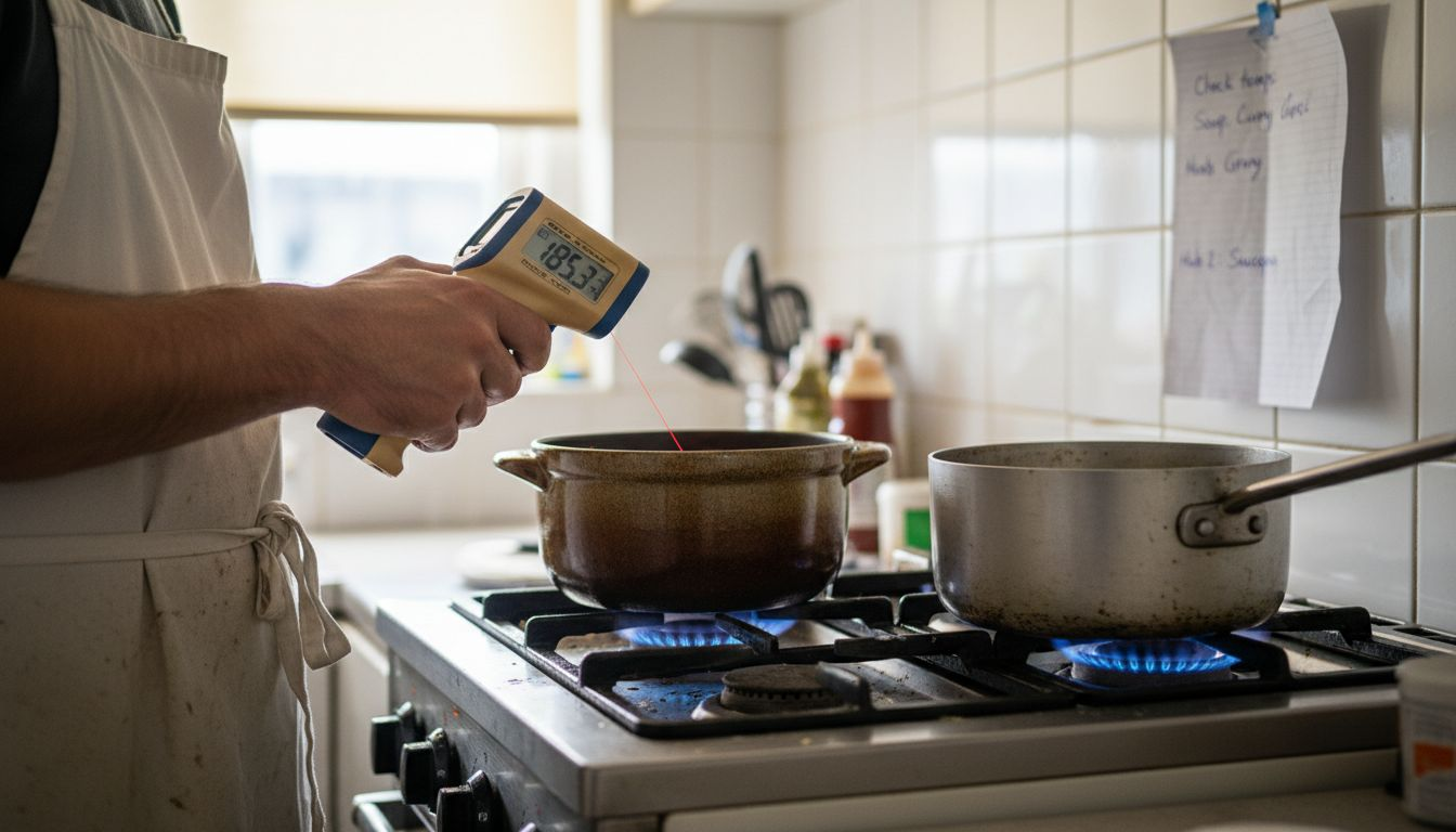 Measuring heat on ceramic and aluminium pots