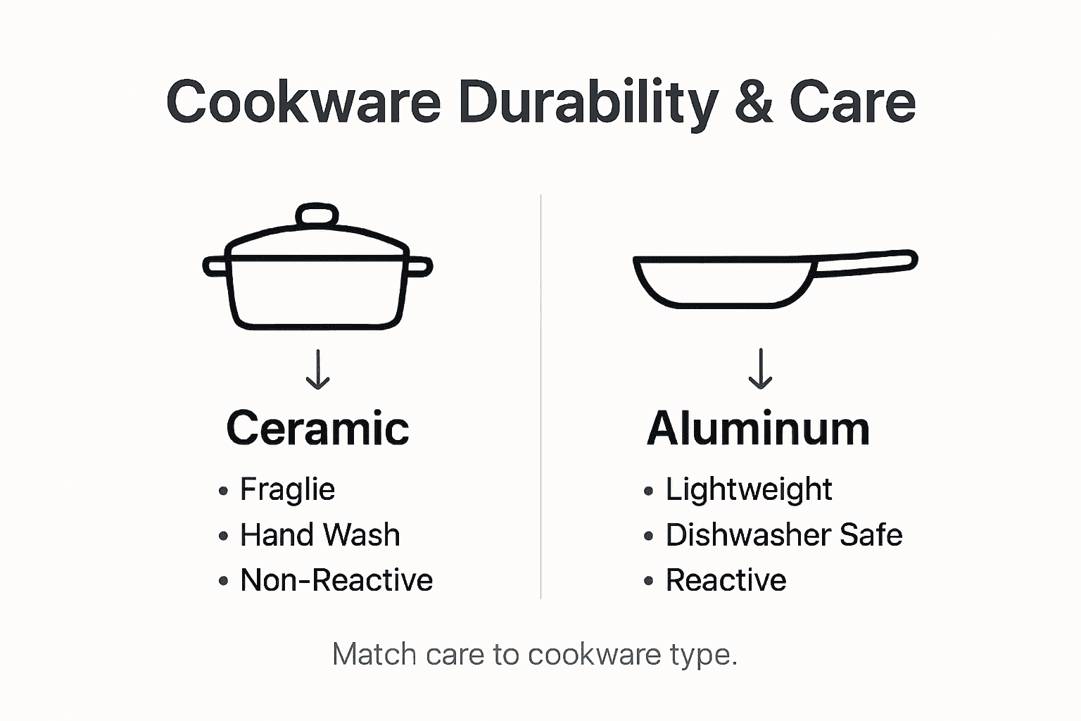 Infographic compares cookware durability and care