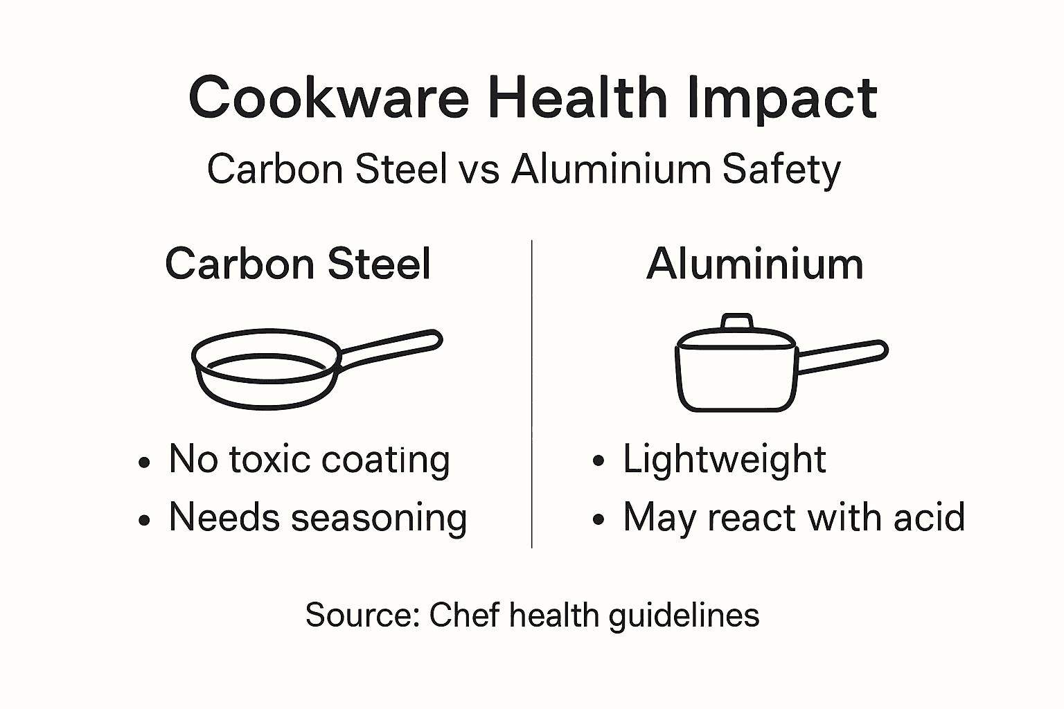 Infographic comparing health safety of two cookware types