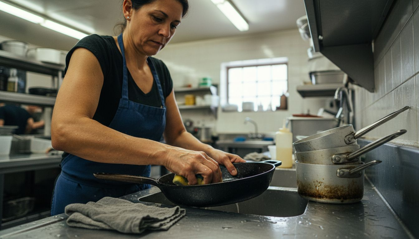 Cook cleaning durable forged pan