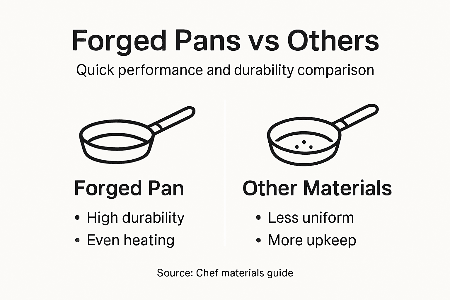Infographic comparing forged pans to others