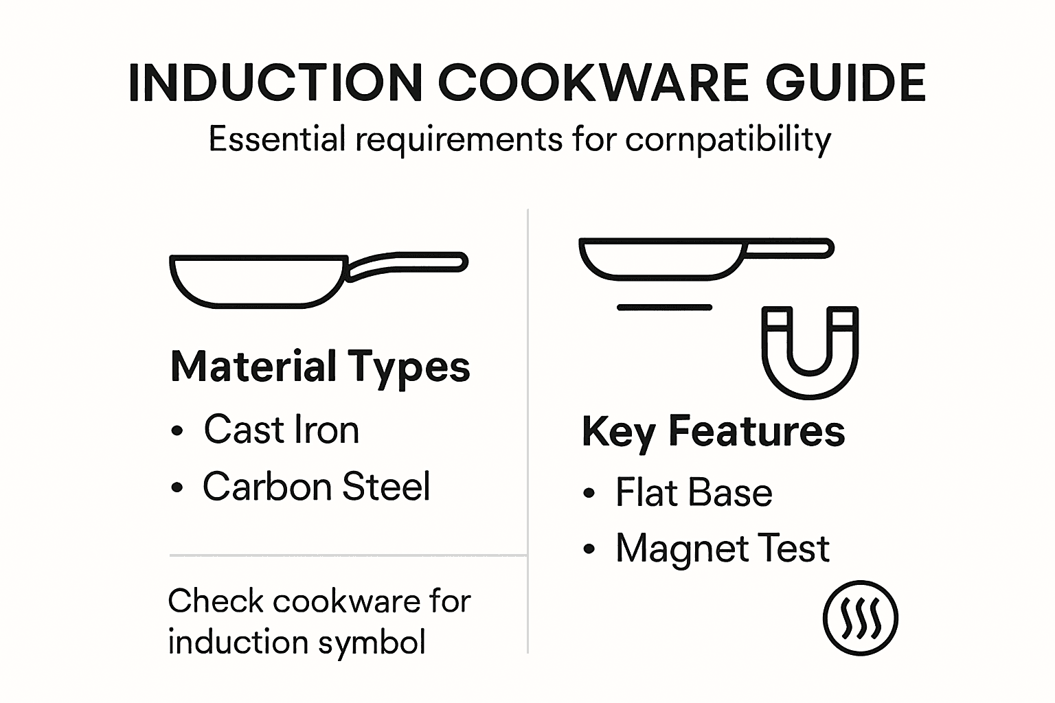 Infographic about induction cookware compatibility