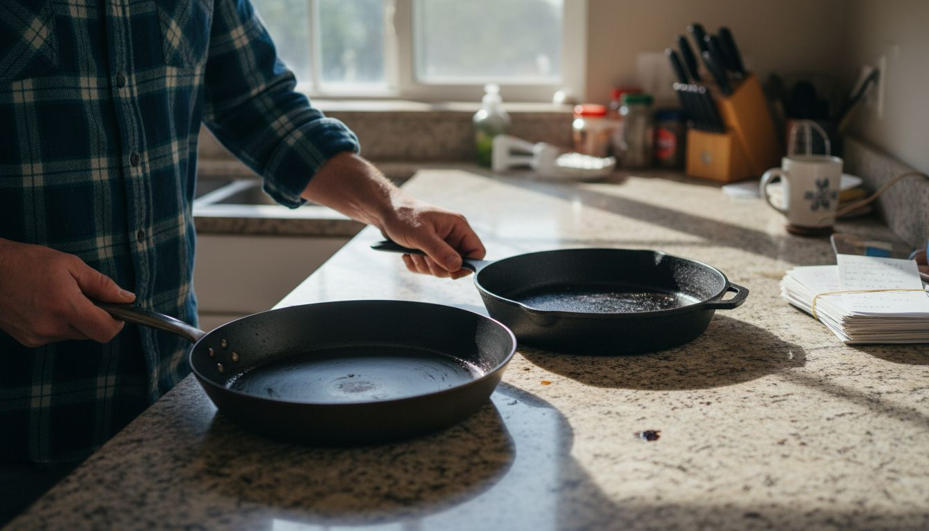 Comparing carbon steel and cast iron pans