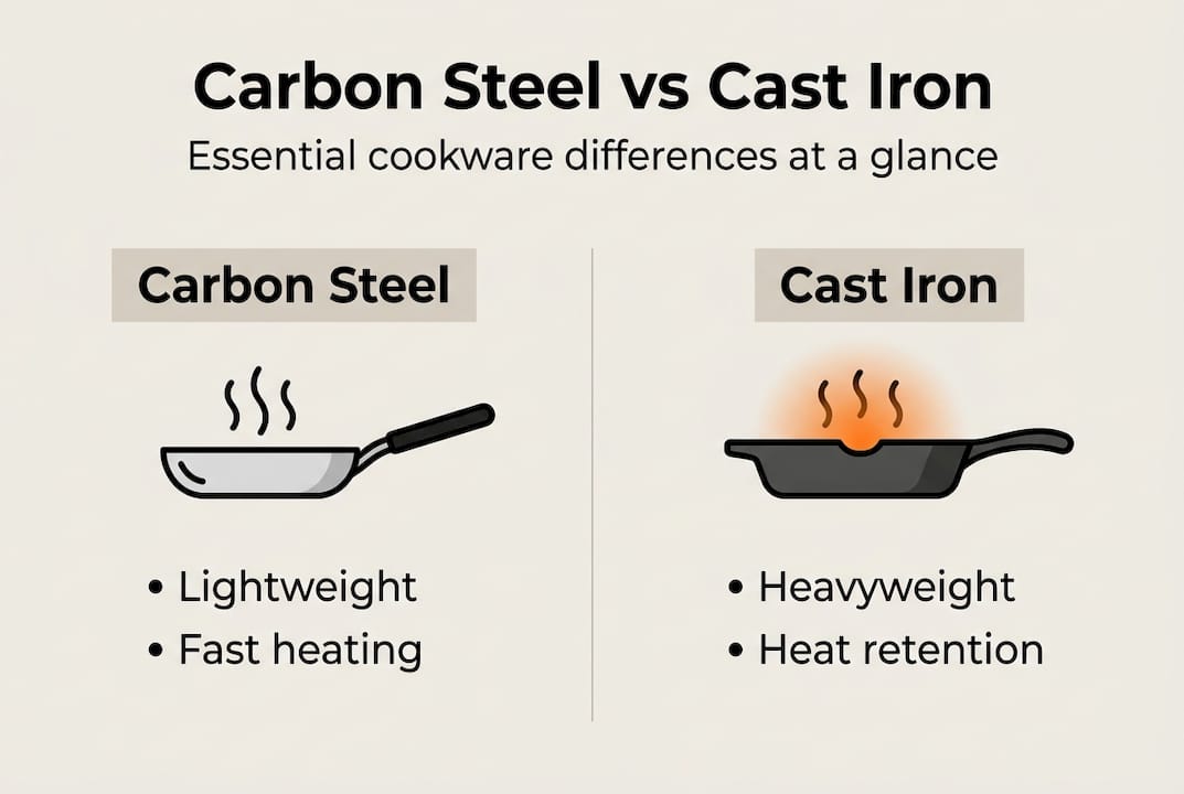 Infographic showing cookware key differences
