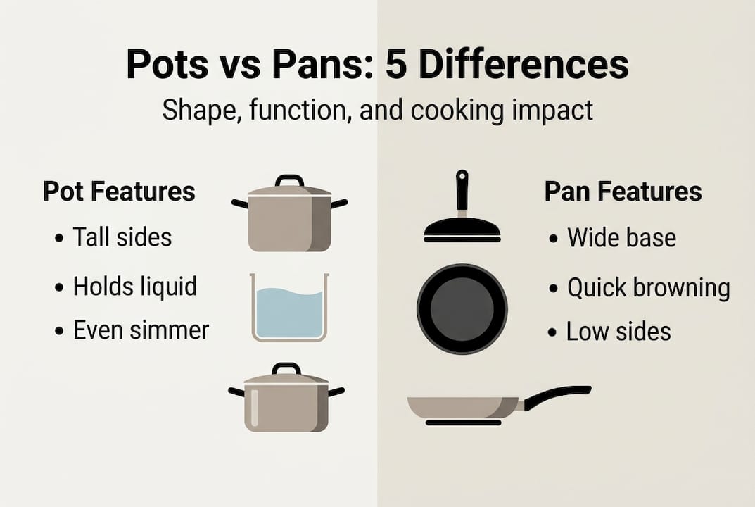 Infographic pots and pans differences summary