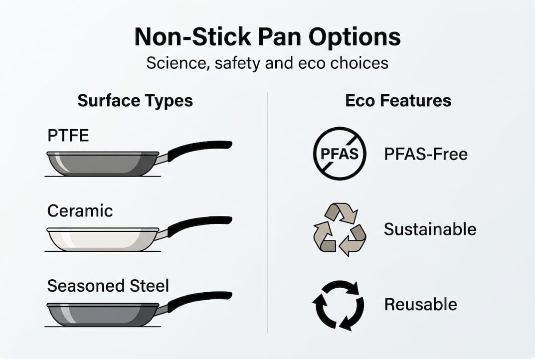 Infographic comparing non-stick pan options