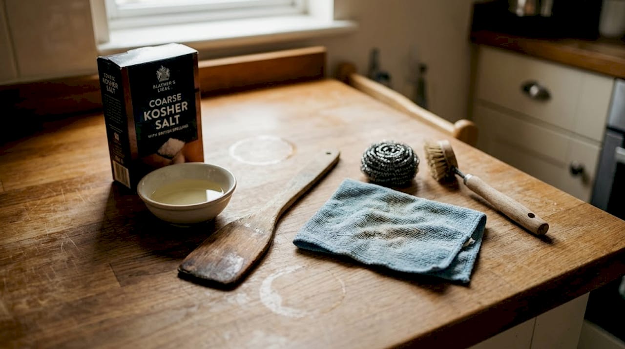 Tools for cleaning carbon steel pan