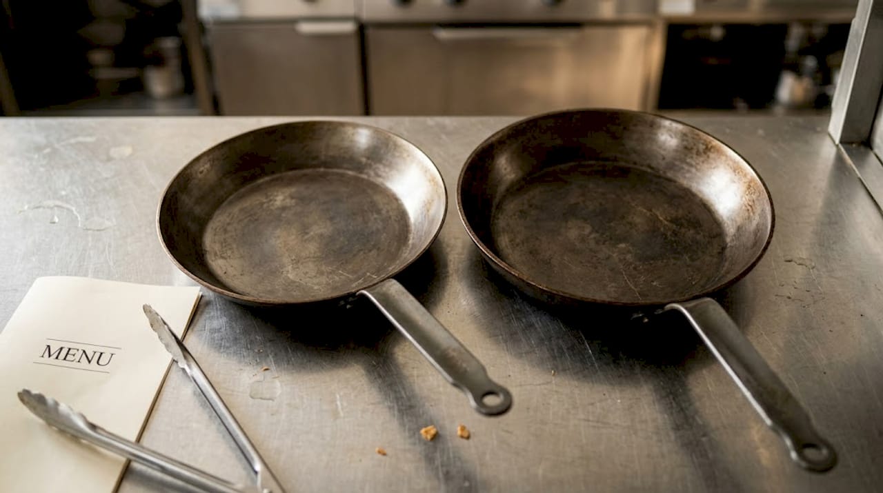Comparing carbon steel pan thickness