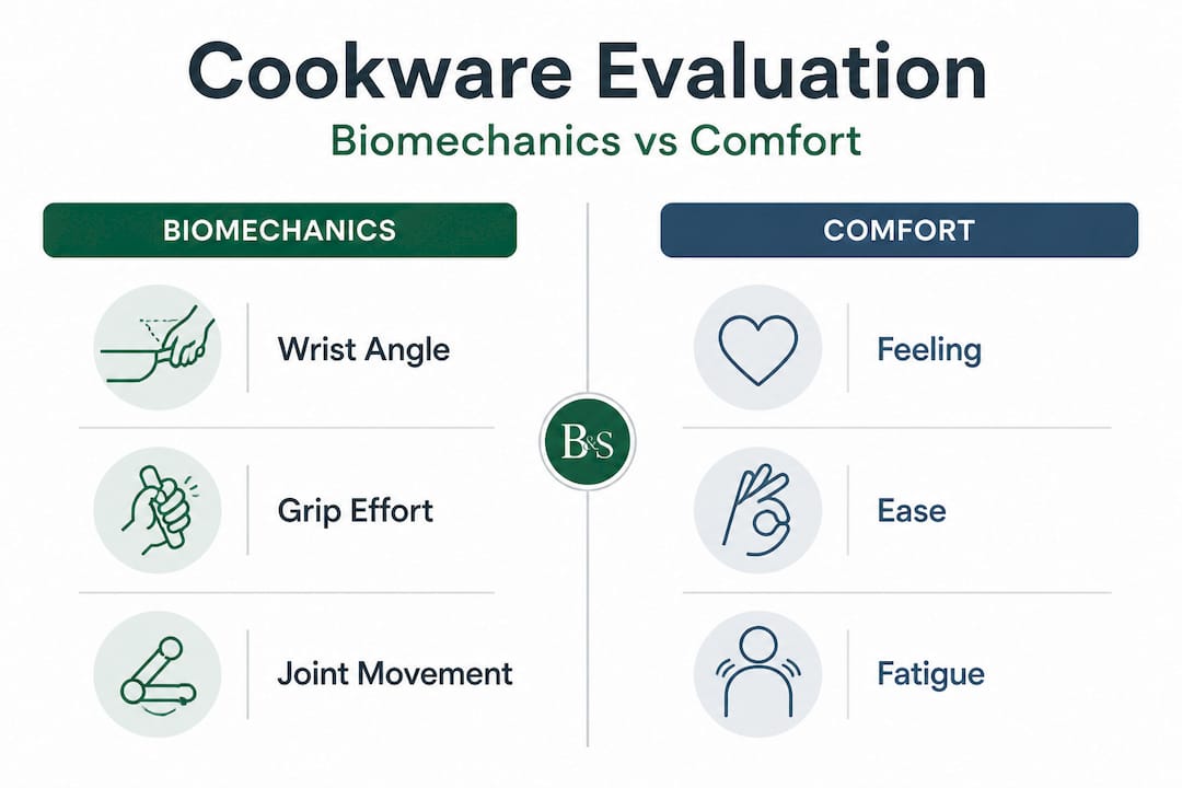 Infographic contrasting biomechanical and comfort evaluation methods