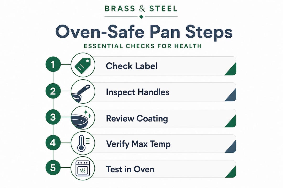 Infographic listing oven-safe pan steps