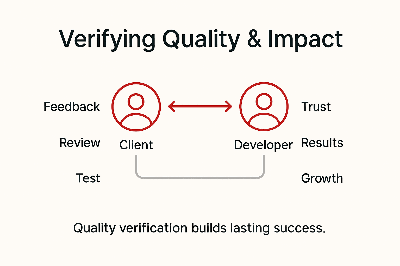 Infographic showing steps of client quality verification