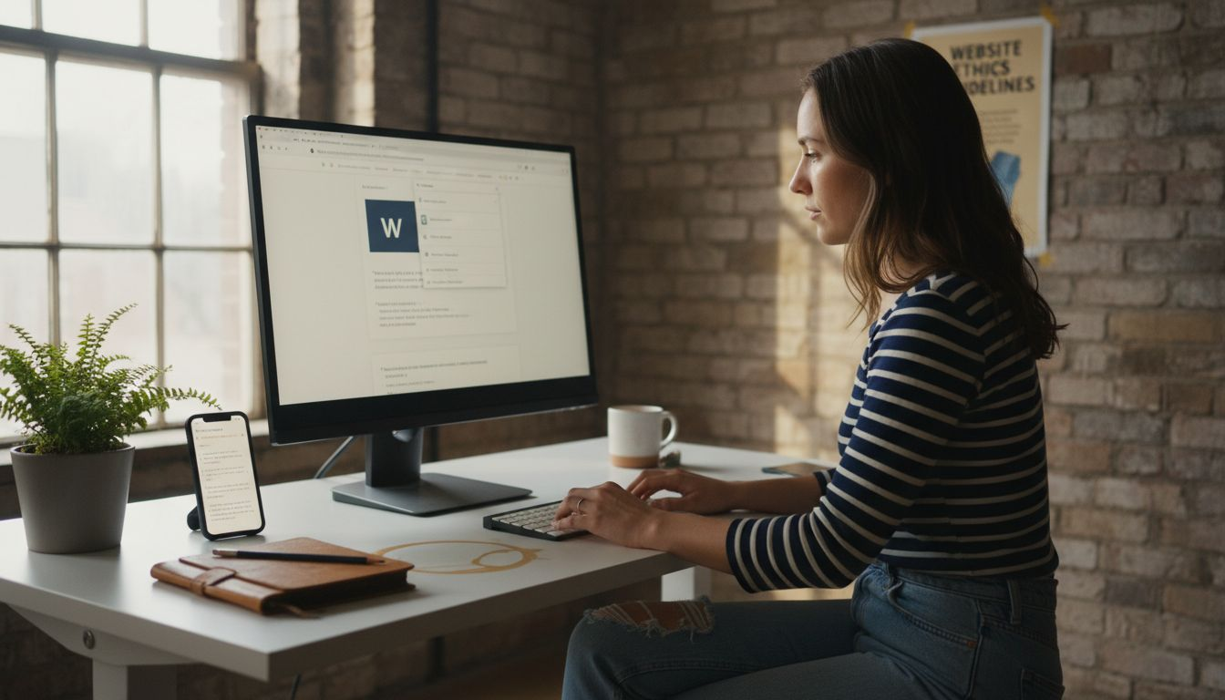 Web designer working on ethical website