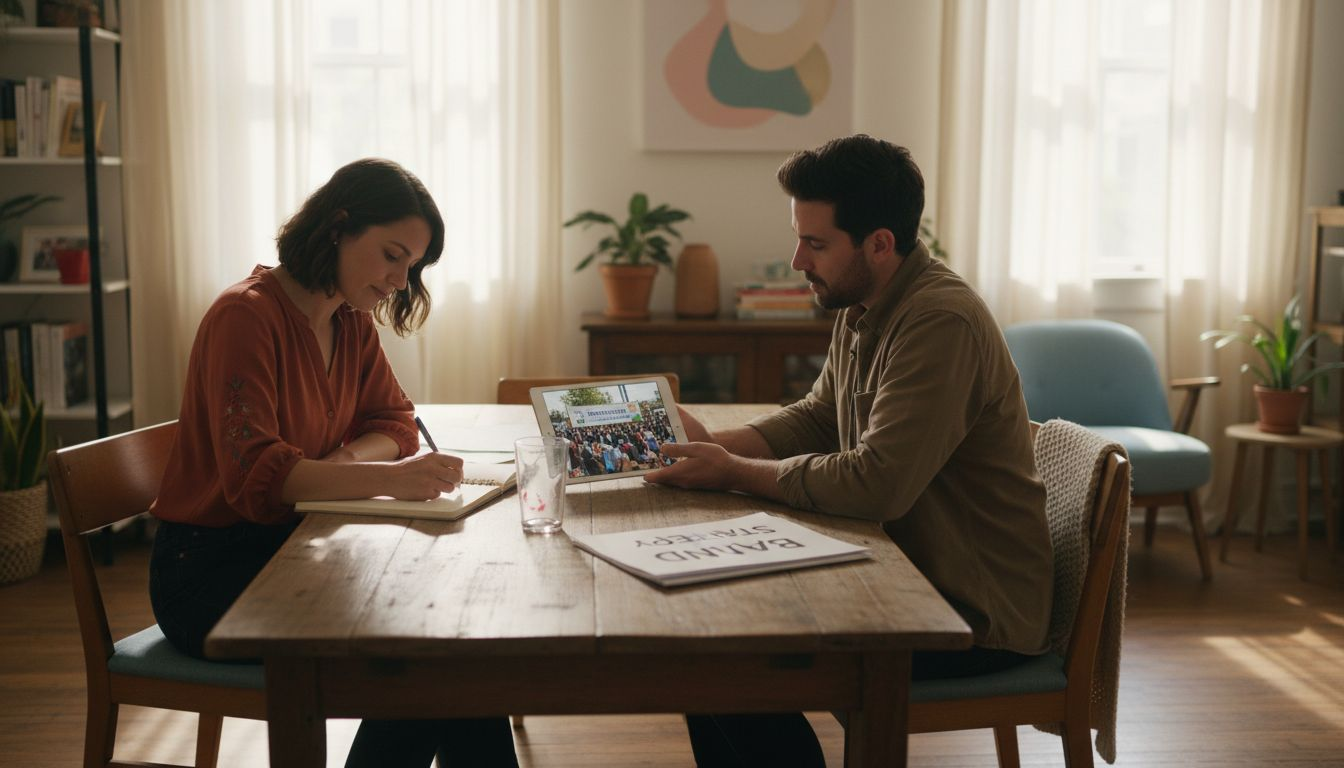 Consultant and client discuss community brand