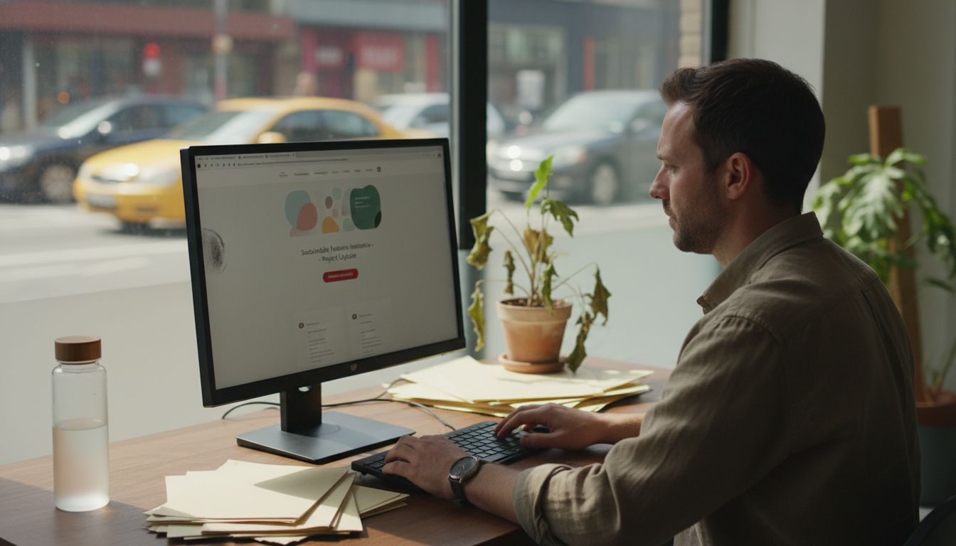 Designer working in eco-friendly Sydney studio