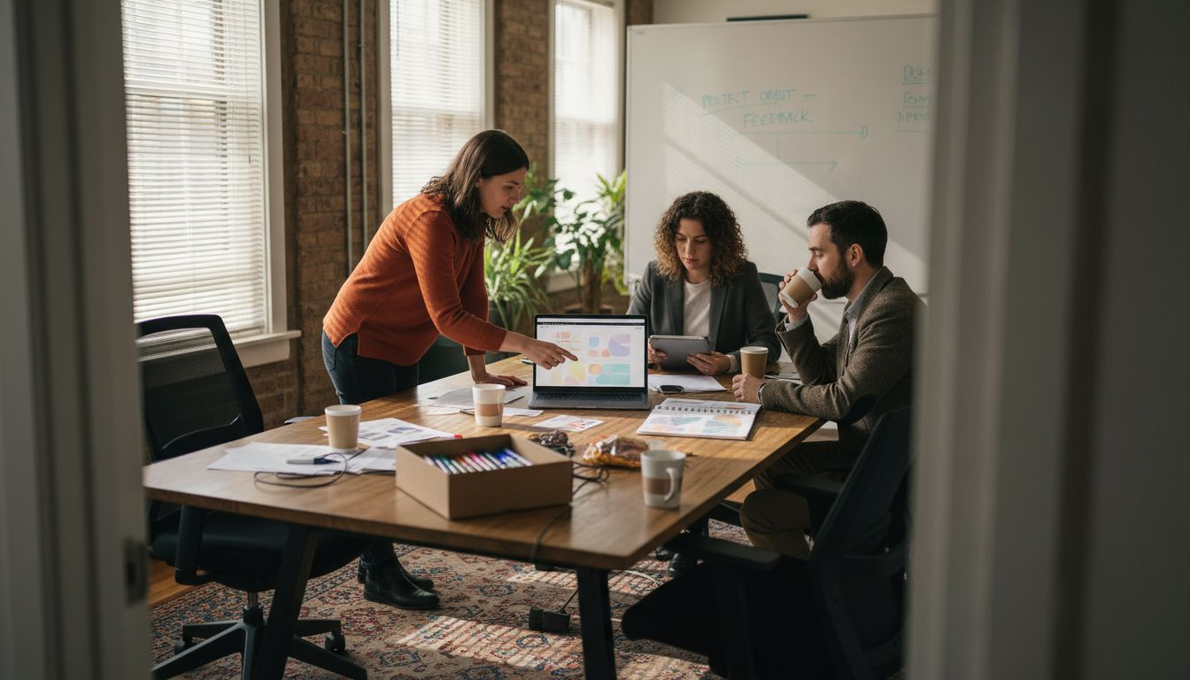Web design team meeting in Sydney office