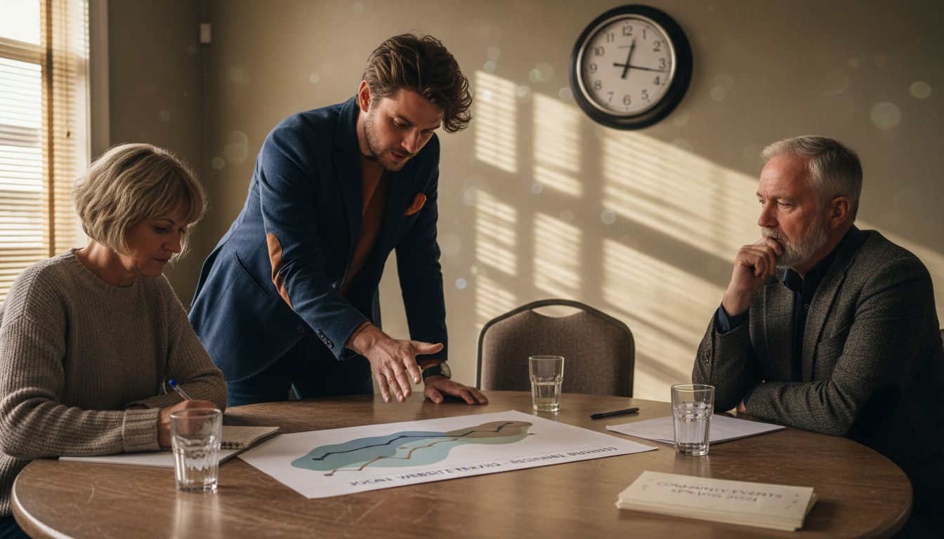 SEO strategist meeting with local business owners