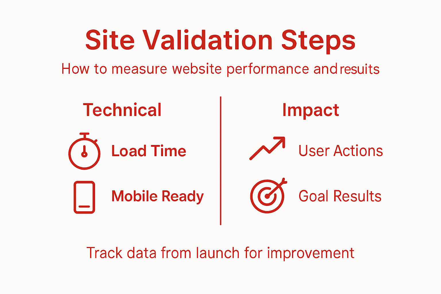 Infographic showing website validation process