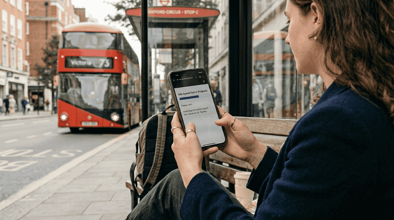 User testing website speed on mobile phone