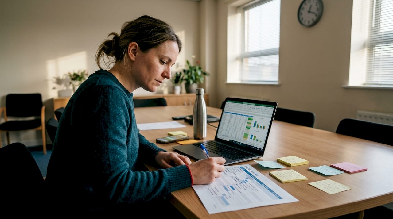 Project lead reviewing nonprofit website checklist