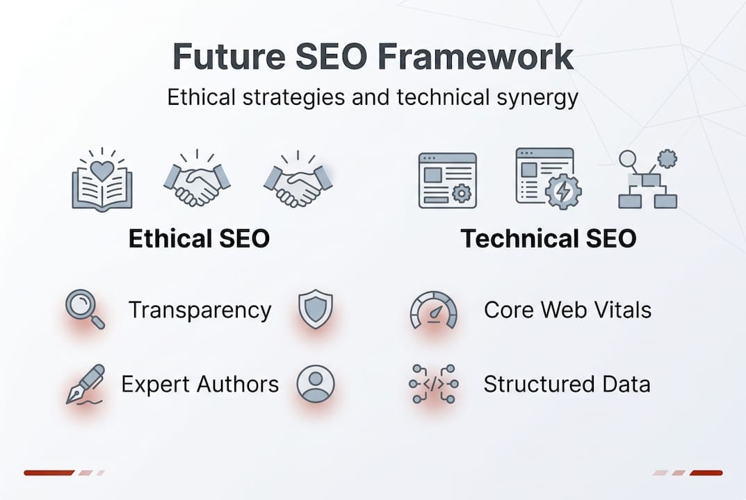 Infographic showing ethical and technical SEO