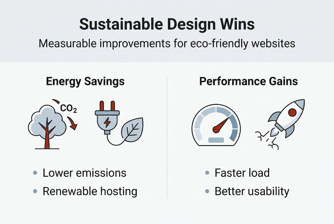 Infographic summarizing sustainable web results