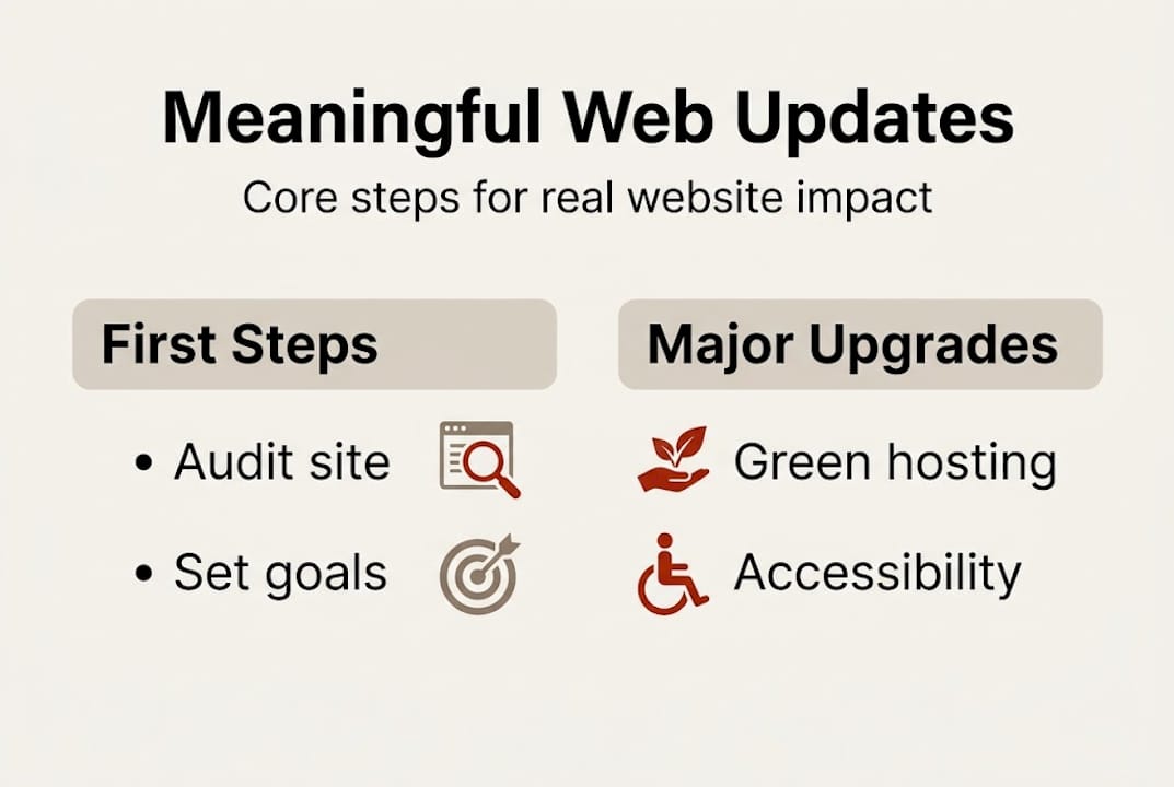 Infographic of meaningful web update steps