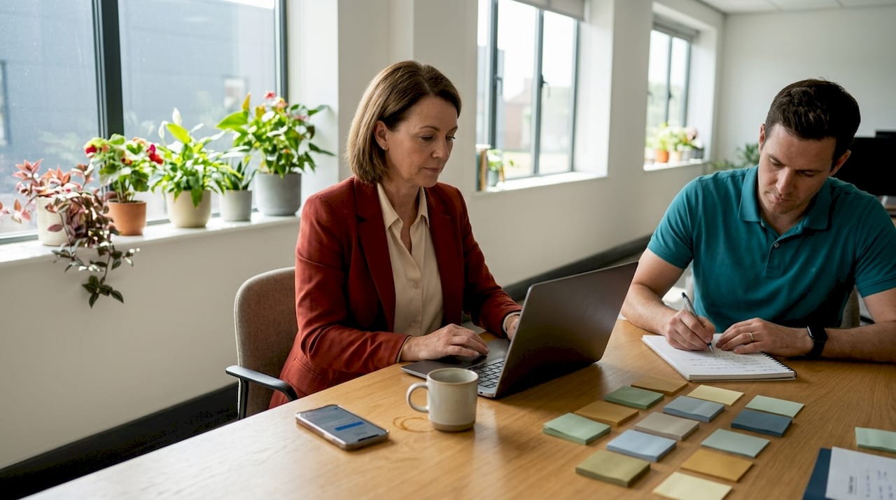 Nonprofit staff review landing page feedback