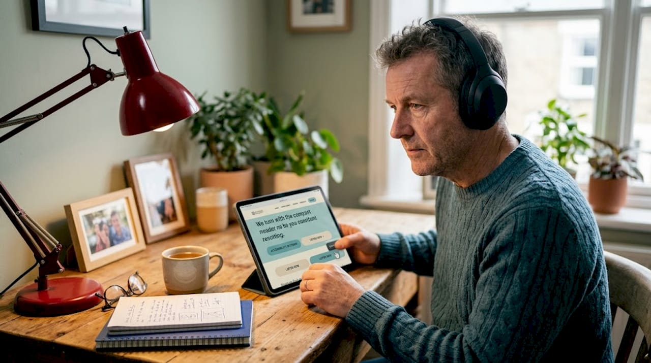 Using a screen reader on accessible website