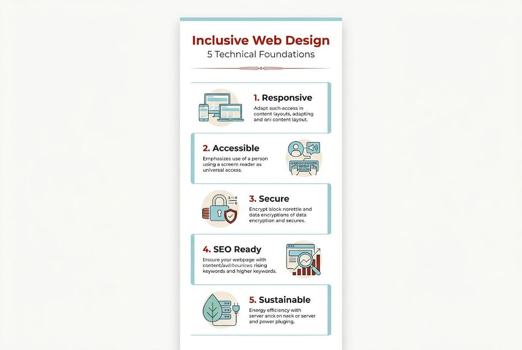 Infographic on inclusive web design technical foundations