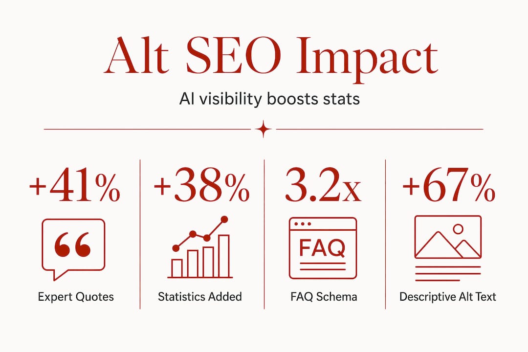 Infographic showing alt SEO impact statistics