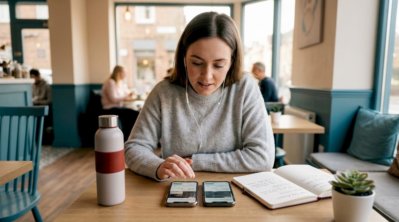 Developer testing website speed on mobile devices