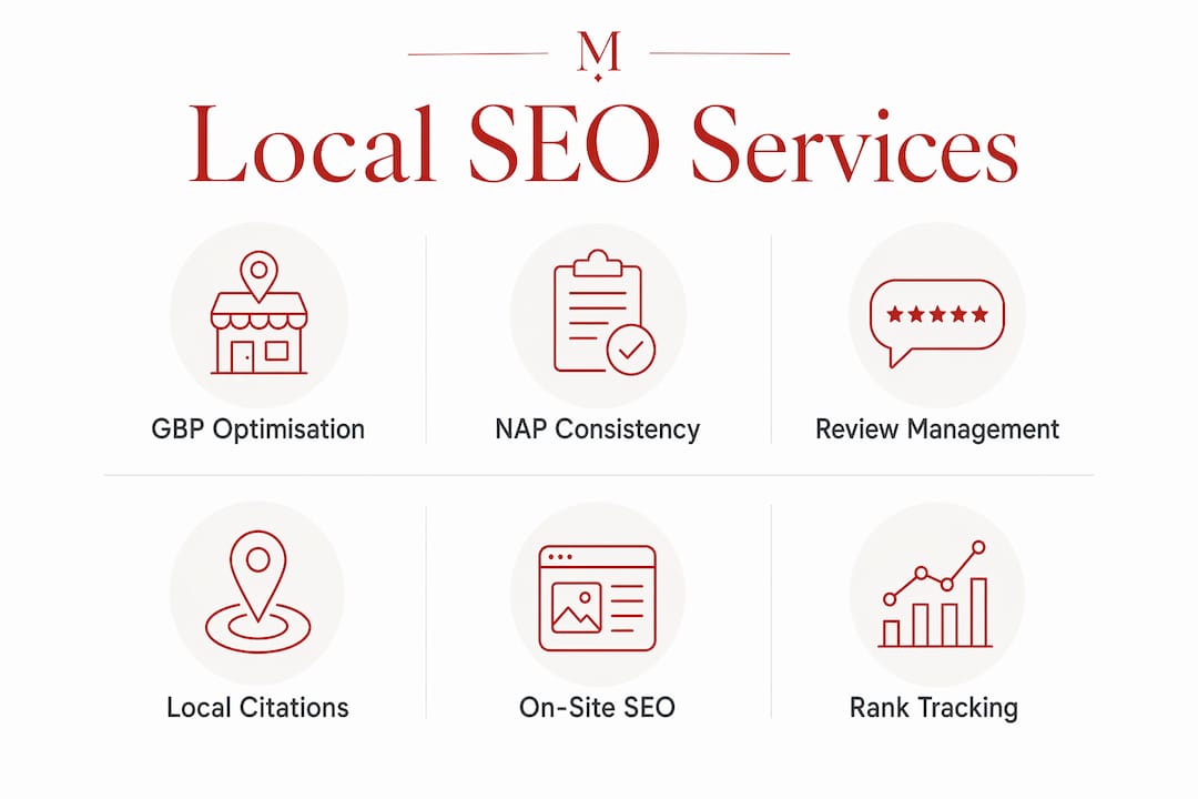 Infographic showing key local SEO services checklist