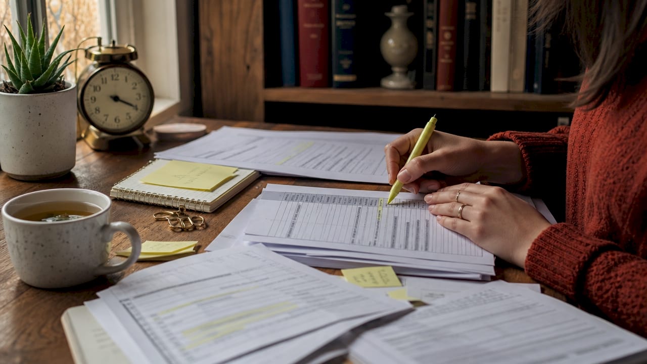 Hands completing business registration paperwork at desk
